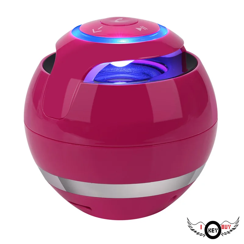 Universal Ball with Light Bluetooth Speaker MP3 Outdoor Card Gift Mini Speakers Radio 3D Sound 3W 5V Red |