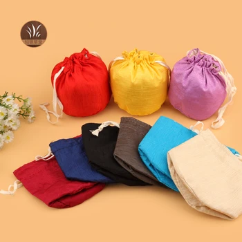 

Wholesale 10PCS 11*8cm Chinese handmade silk&linen stripe bag jewelry-collected drawstring bags
