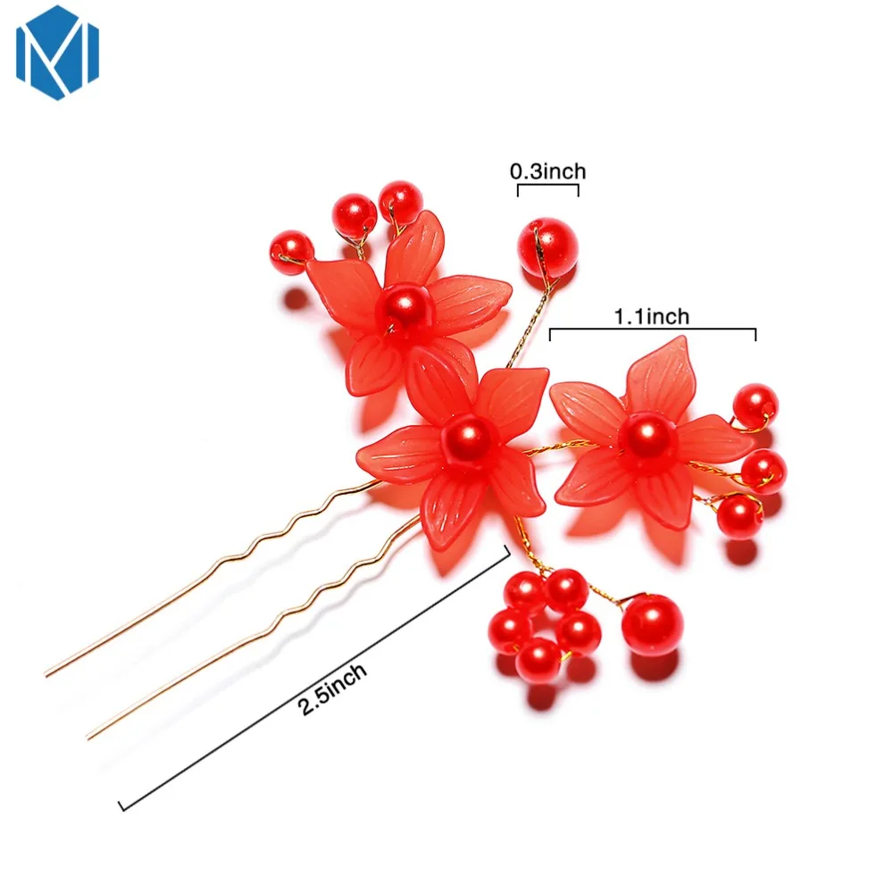 M MISM Modis женские цветочные аксессуары для волос для свадьбы невесты элегантные цветочные хрустальные палочки для волос для девочек украшения для волос