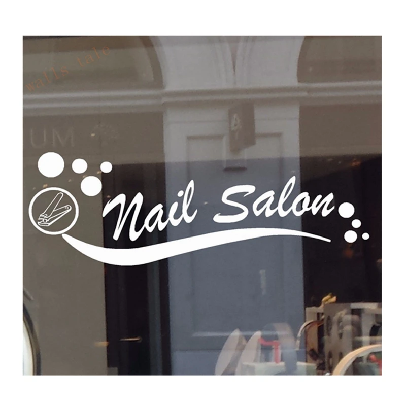 NAIL SALON VINYL DECAL STICKER BUSINESS SIGN MANICURE PEDICURE WINDOW