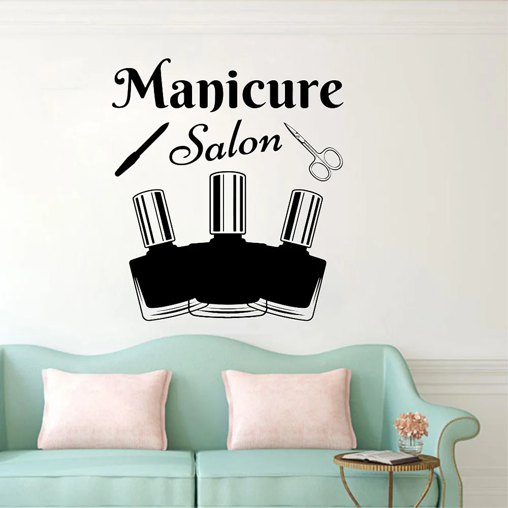 

Hairdresser Stickers Manicure Tools Salon Nail Polish Beauty Stickers Fashion Wall Mural LX322