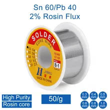 50 г 0,3 мм 0,4 мм 0,5 мм 0,6 мм 0,8 мм 1,0 мм 60/40 Оловянная свинцовая канифоль ядро припой проволока для электрического ремонта, ремонт ИС