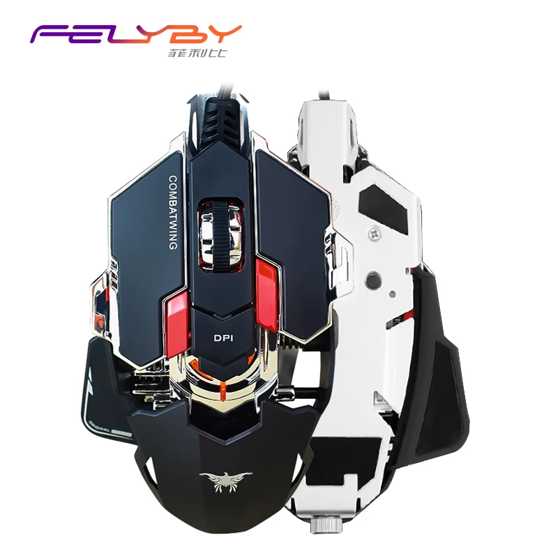 

FELYBY High-Quality Multifunction Optical Wired Gaming Mouse Set for Computer Laptop 5500DPI 10 Buttons Mice for Gamer