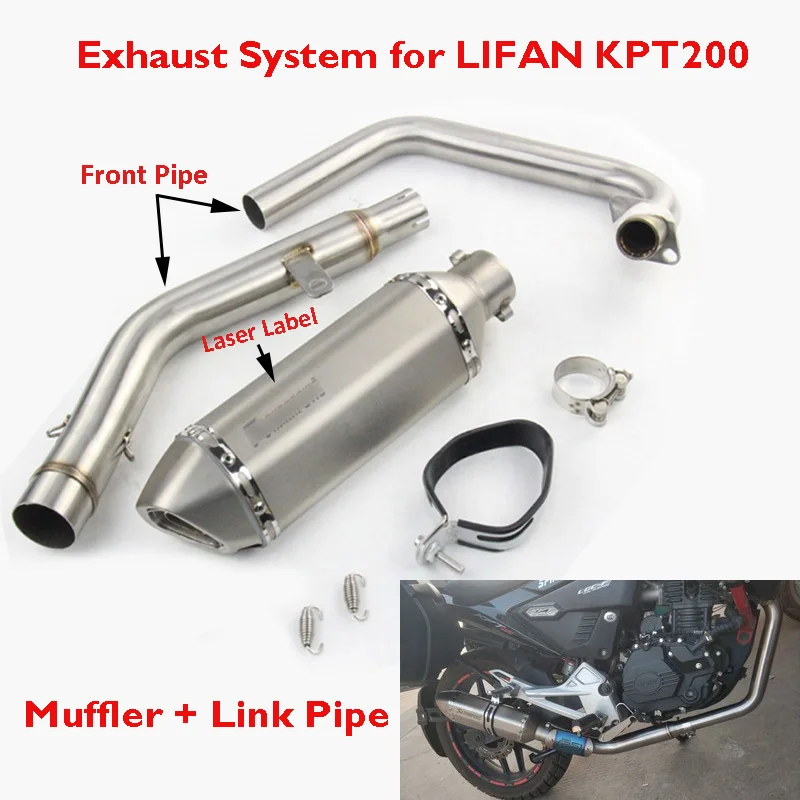 

Motorcycle Exhaust Muffler Pipe Header Front Link Pipe Connect Tube Escape Exhaust System for LIFAN KPT200 KPT 200