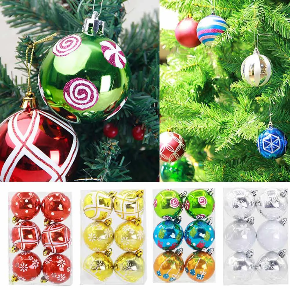 

Creative christmas tree decorations Balls home decor DIY Christmas 6 Balls Wreath Door Wall Ornament Garland decoracion hogar