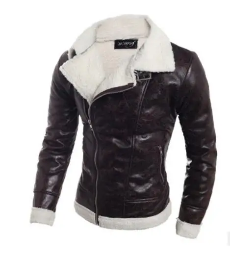 

Retro Vintage Motorcycle Jackets PU Leather Men Slash Zipper Moto Jackets Lapel Biker Rider Faux Leather Coat Moto Jaqueta