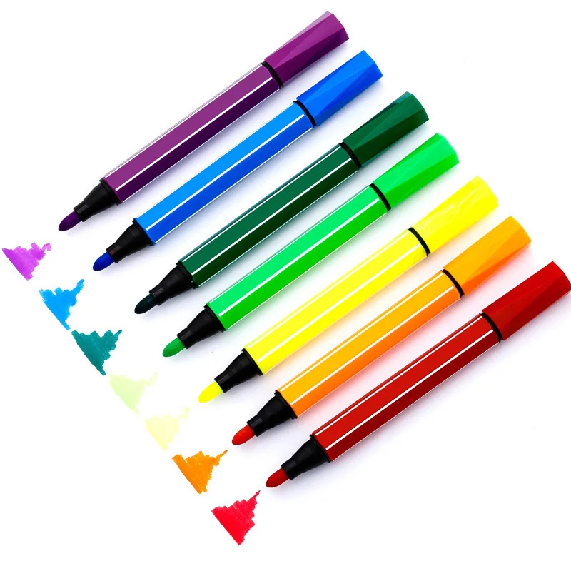 

5pcs/lot Cartoon Washable Markers Watercolor Pen For Kids Painting Kawaii Stationery Art Supplies Marker Drawing