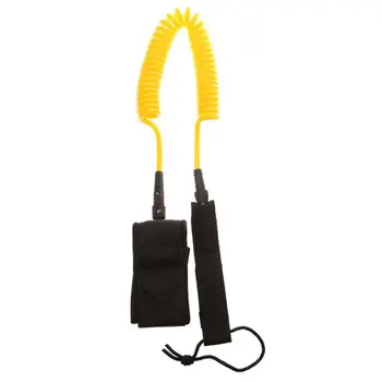 

10ft Coiled SUP Surfboard Leash with rubber Padded Cuff and Double swivel