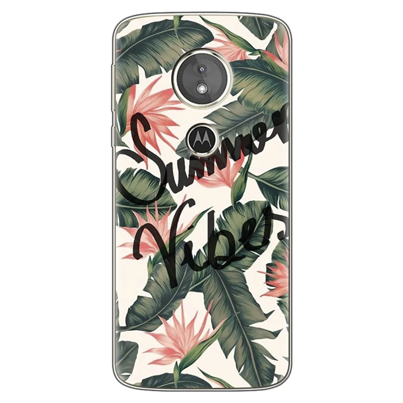 Мягкий прозрачный чехол из ТПУ с цветочным рисунком для Motorola Moto G6 Play E5, силиконовый чехол с цветочным узором для Moto G6 Plus G 6 G6Play G6Plus Coque - Цвет: yzrebe