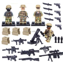 compatible LegoINGlys military WW2 US army soldier Building Blocks Desert eagle figures weapon guns brick toys for children gift ww2 german mountain division eagle corps military figure gun winter soldier army weapon building block brick legoed children toy