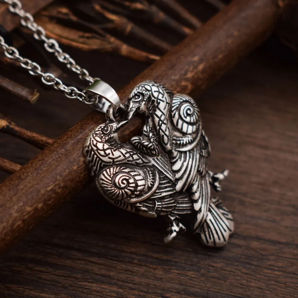 Колье Odin's Ворон Huginn And Muninn Odin Raven подвеска с символикой викингов ожерелья