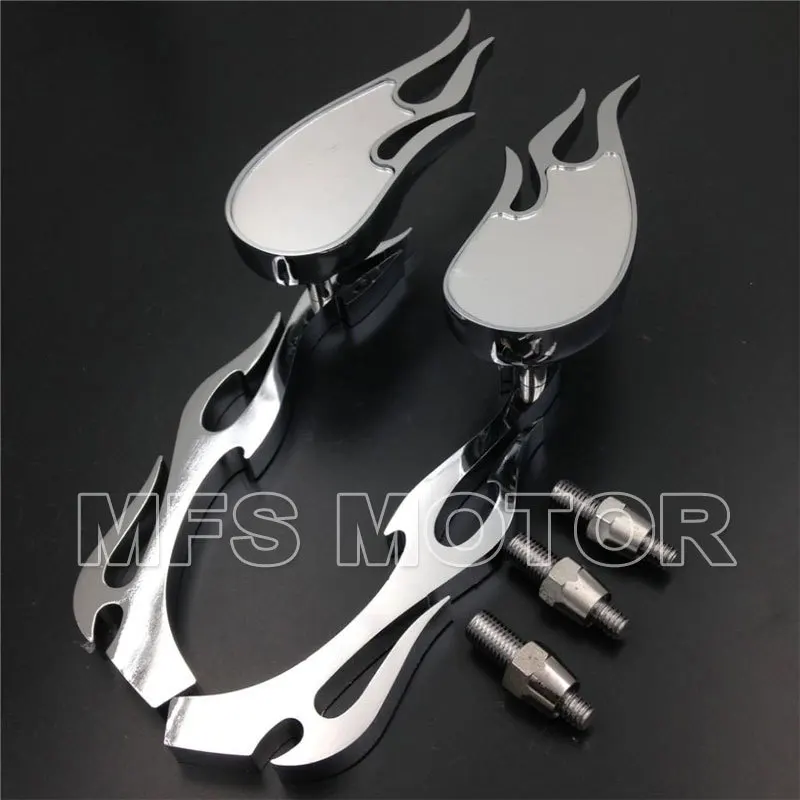 Motorcycle Part For Kawasaki Ninja All year model Flame CHROME Custom Running Mirror | Автомобили и мотоциклы