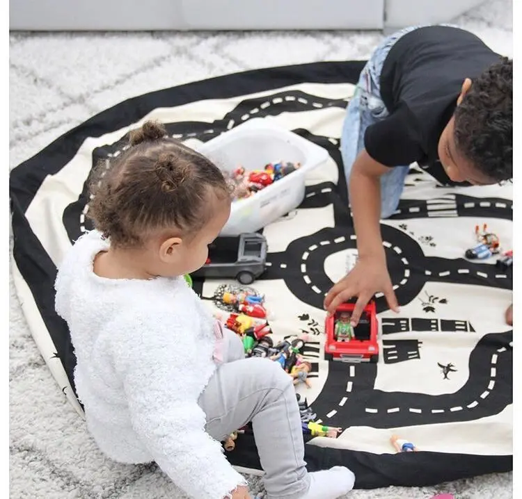 

Nordic Nursery Decor Play Mat Round Rugs Play Mat Floor Carpet Kids Room Decor Play Mat Storage Bags Play Rug With Storage bags