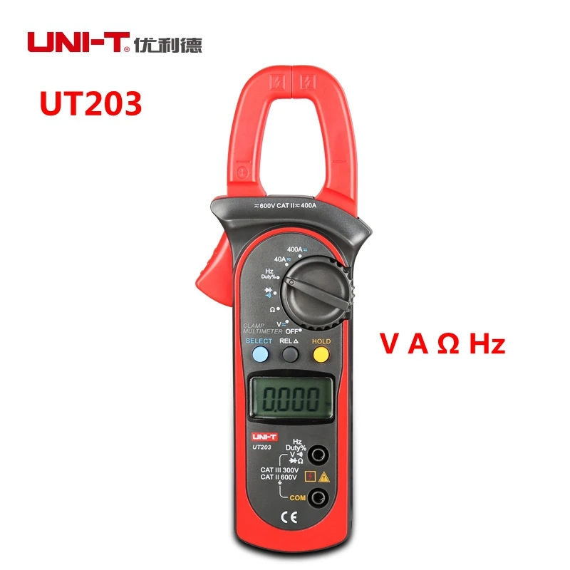 

UNI-T UT203 400-600A Digital Clamp Multimeter Voltage Current Resistance Frequency Multi Tester