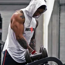 Брендовая одежда для фитнеса мужская тренировочная майка топ с капюшоном Бодибилдинг стринги спортивные мужские майки майка для тренировки рубашка без рукавов