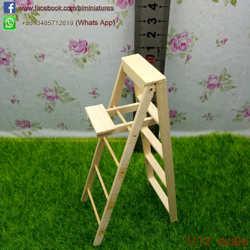 1/12 Scale Dollhouse Miniature Folding Ladders Doll Furniture Wooden Ladderdoll furniture wood