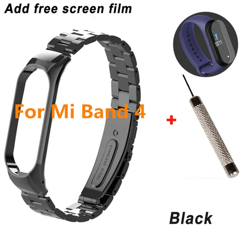 Mi band 3 mi band 4 сменный металлический ремешок на запястье браслет из нержавеющей стали браслеты mi Band 3 ремешок для Xiaomi mi band 4 - Цвет: tool protector mi 4