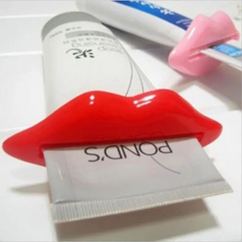 2Pcs Top Sale Sexy Hot Lip Kiss Bathroom Tube Dispenser Toothpaste