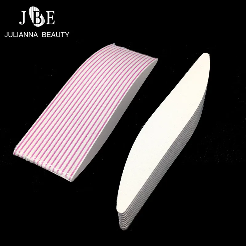 

5Pcs New White Nail File 100/180 Double Side Crescent Curved Moon For Manicure UV Gel Varnish File Sandpaper Nail Files