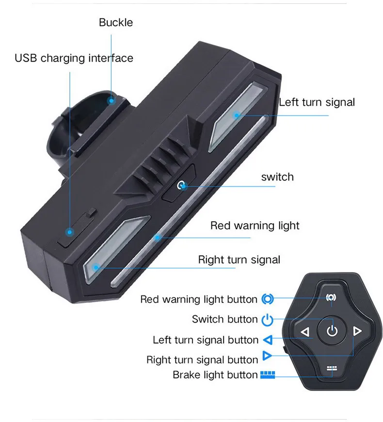 Велосипедный задний светильник с USB зарядкой светодиодный сигнал поворота для езды на горном автомобиле задний светильник для велосипеда умный предупреждающий светильник