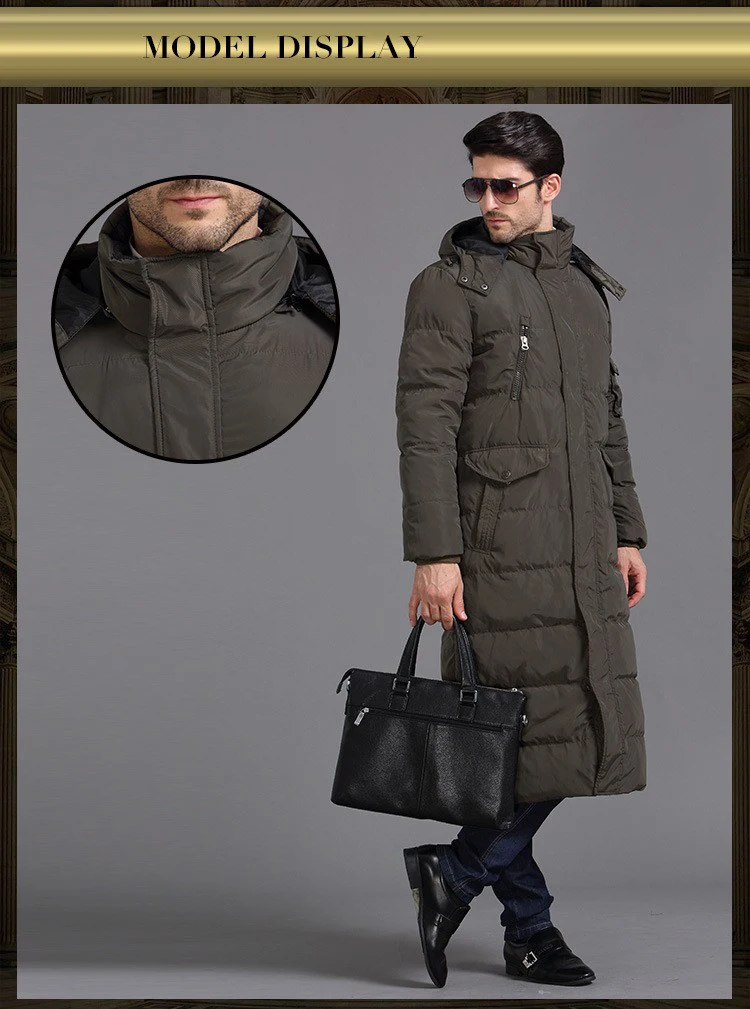 Snowimage зимний Snowimage мужская верхняя одежда длинный пуховик большой ярдов S-4XL! зимнее высококачественное мужское теплое деловое пуховое пальто