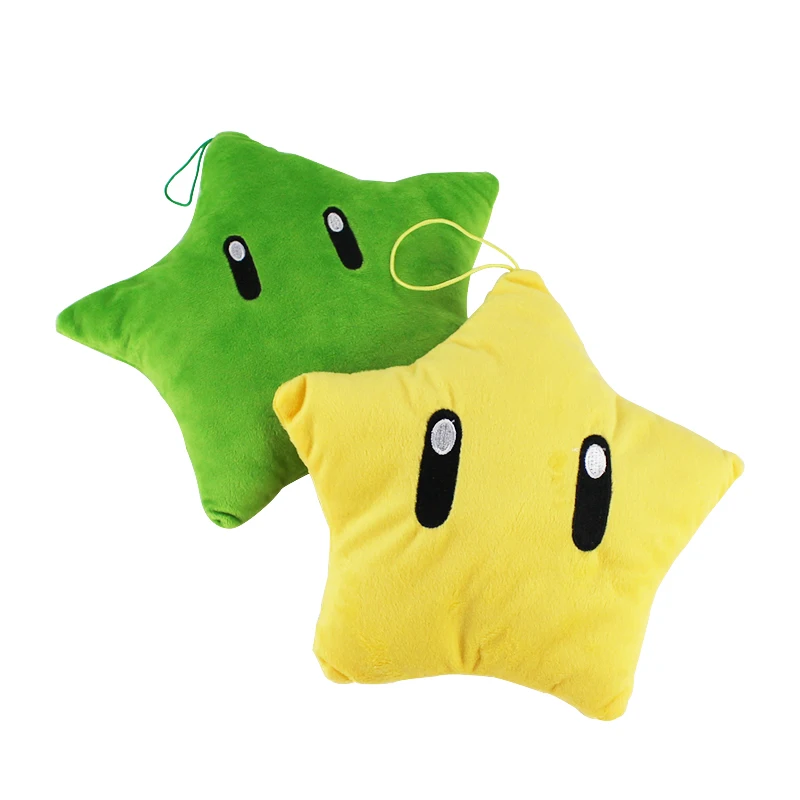 

20cm super mario cute cartoon Yellow Green Star Soft Stuffed plush toy Plush toys dolls for kids Christmas best gifts
