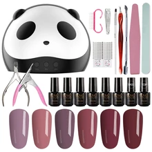 MIZHSE маникюрный набор 36 Вт УФ светодиодный светильник и гель, полирующие средства набор для дизайна ногтей набор растворимый лак праймер верхнее покрытие Гибридный гвоздь гель