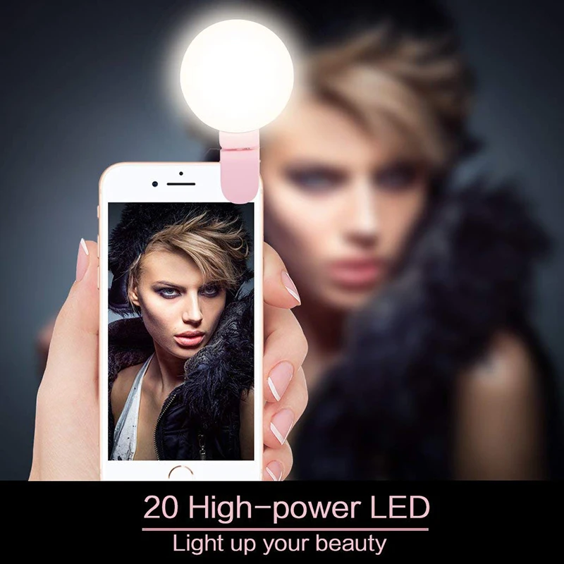 

Rechargeable Fill Light 10 Led Camera Enhancing Photography Selfie Ring Light Selfie Flash Light for Phone 360 Degree Rotation