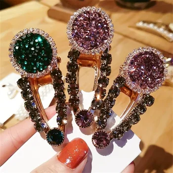 

2019 Pearl Hair Clip Rectangle Snap Barrette Stick Crystal Hairpin Barrette Hair Styling Accessories For Women