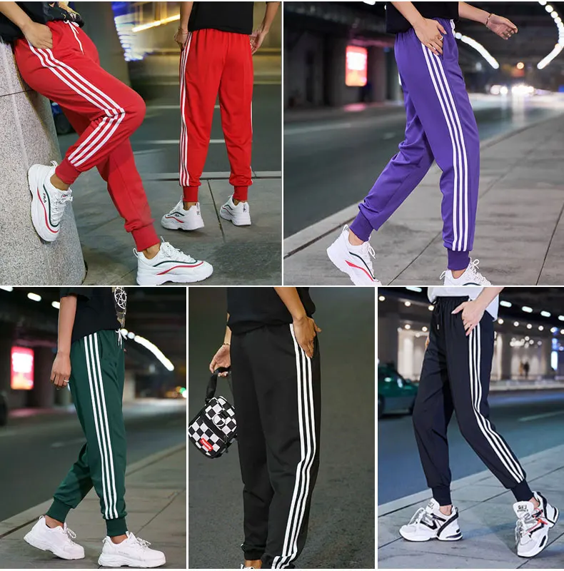 white side sports pants female summer/winter streetwear plus size pants cargo women trousers loose jogger woman sweatpants