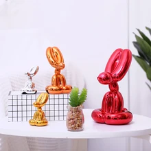Cute Shiny Balloon Rabbit Abstract Crafts Resin Statue Home Decor Art Sculpture