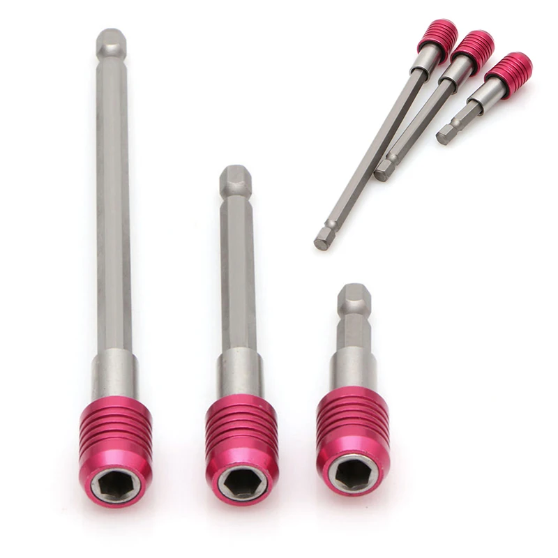 

3pcs/set 1/4" Hex Shank Magnetic Screwdriver Extension Bit Holder Power Tools Quick Release Socket Drive Extension Set