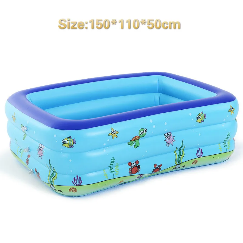 Надувной детский плавательный бассейн для домашнего использования детский бассейн большой размер квадратный плавательный бассейн подарки для детей - Цвет: 150cm