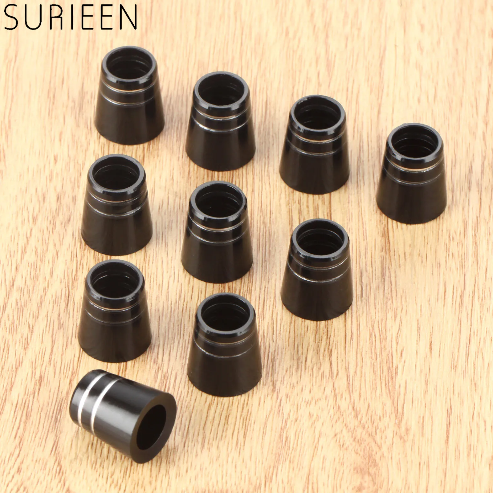 SURIEEN 10pcs Plastic Golf Club Ferrules With Double Ring For 0.335 Inch Tip Irons Shaft 15mm Golf Sleeve Ferrule Replacements