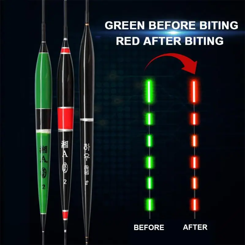 

1pc Smart Fishing Float Bite Hook Discoloration LED Electric Float Light Portable Fishing Accessory Tackle Luminous Float