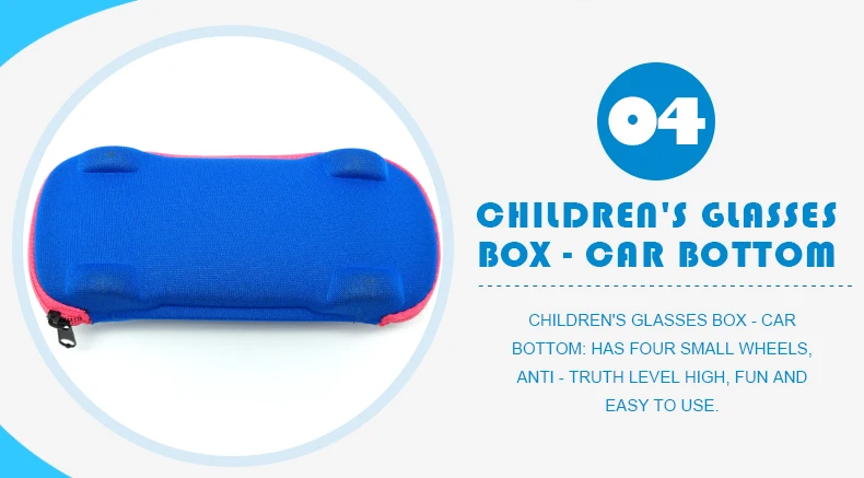 1 (9)MINIMUN Kids Car Shape Sunglasses Cases Lovely Zipper Glasses Box Eyeglasses Protector Convenient Sun Glasses Cases