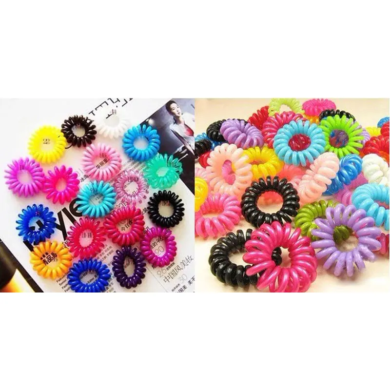 30 قطعة سلك الهاتف خط الحبل Invisi Traceless رئيس الملونة حبل دوامة شكل الشعر العلاقات الشعر حلقة Scrunchy اللثة إكسسوارات الشعر
