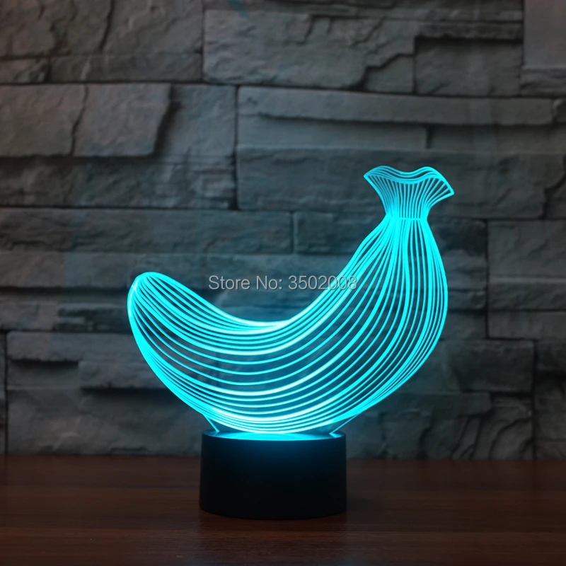 С рисунком бананов форма ночник 7 Изменение Цвета светодиодный настольная лампа для детей декора спальни или подарок