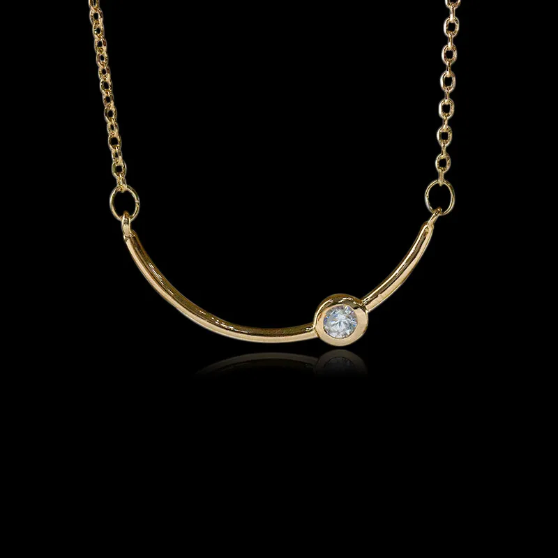 

New Design Circle Clear Round CZ Shape Pendant Necklaces for Women Link Chain Necklace Wedding Anniversary Party Gifts Wholesale