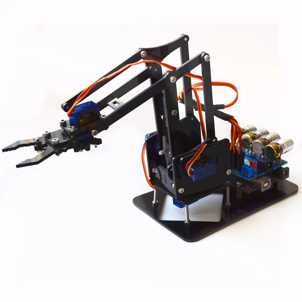 Акриловый самодельный робот рука коготь комплект arduino 4DOF игрушки механический