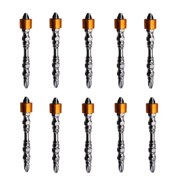 

10pcs PH2 Hardness 65mm Double Cross Head Magnetic Electric Screwdriver Bit Phillips Screw Driver With Ring