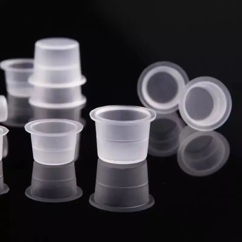 100pc S/M/L Plastic Disposable Microblading Tattoo Ink Cups Permanent Makeup Pigment Clear Holder Container Cap Tattoo Accessory 2