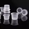 100pc S/M/L Plastic Disposable Microblading Tattoo Ink Cups Permanent Makeup Pigment Clear Holder Container Cap Tattoo Accessory 2
