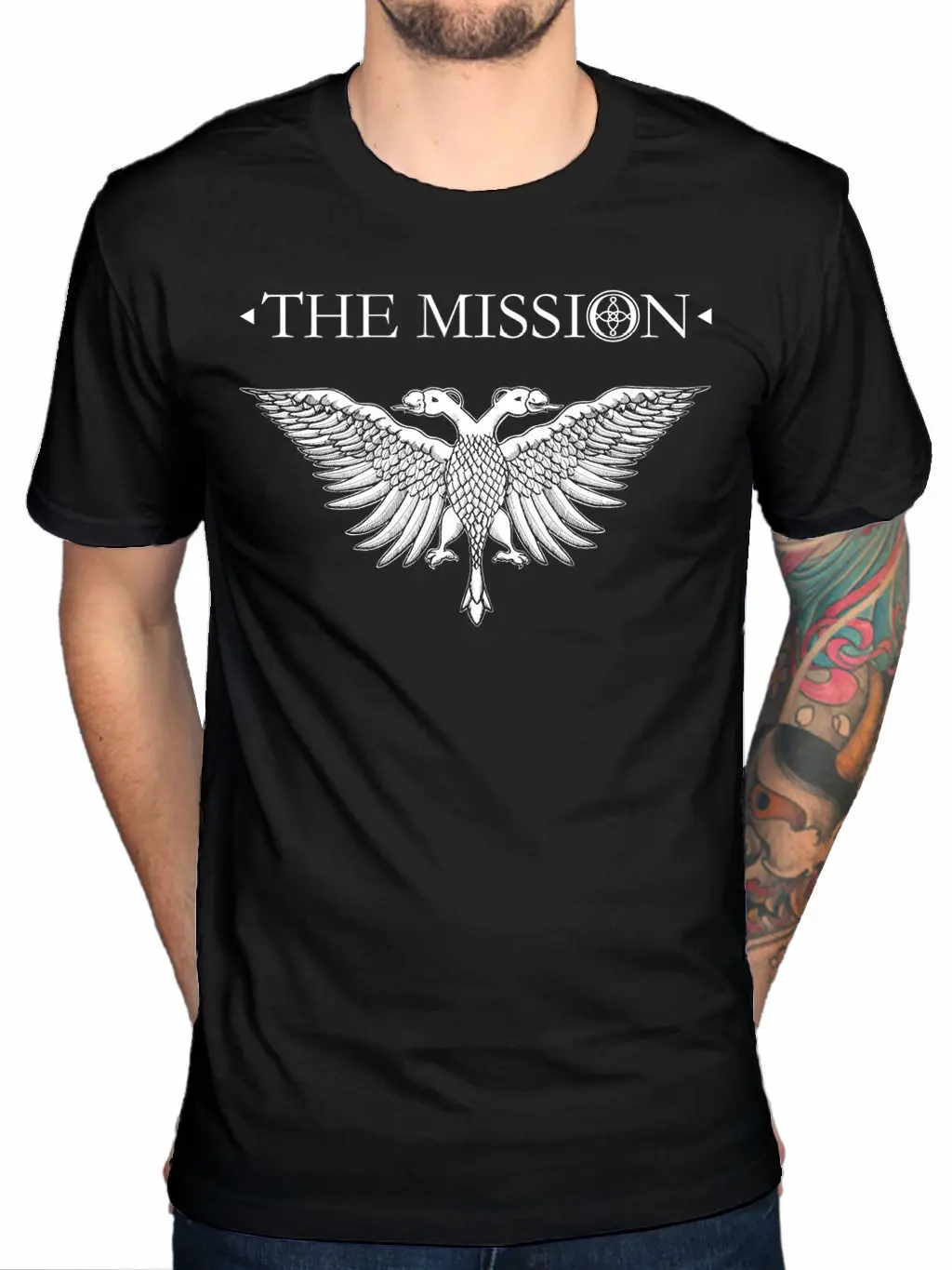 

**SALE** Official The Mission Solid Eagle 2 New Logo T-Shirt Rock Band Merch Short Sleeve Cheap Sale Cotton T Shirt