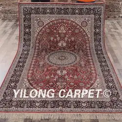 Yilong 6'x9 Кашан ковры Vantage Изысканный красный медальон персидский ковер ручной работы (YHW629B6x9)