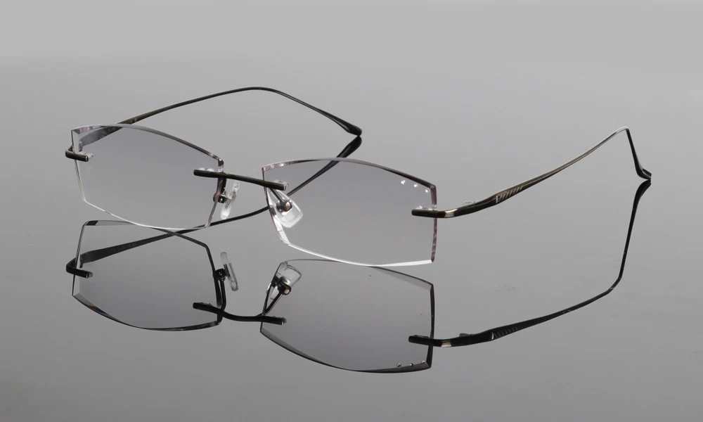 Чашма бренд чистого титана ультра легкий оттенок стекла мужские стильные очки Frame алмазов отделан цветные линзы мужские очки