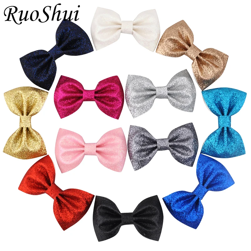 3 Inch 12Color Fashion Glitter Leather Bow Hair Clips Teens Girl Kids Children Boutique Hairbow Hairpins Best Gift Hair Headwear gaming chair for kids and teens faux leather