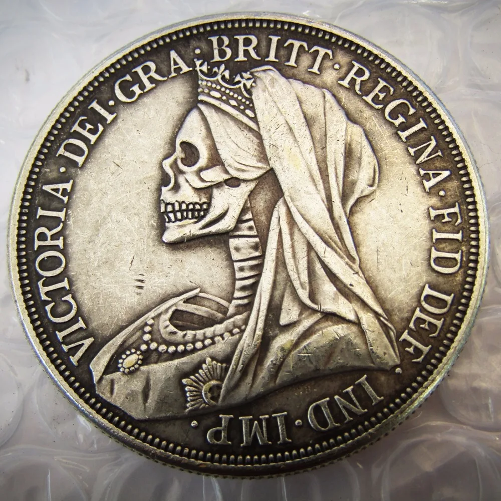 

Hobo Creative 1893 Great Britain silver crown Queen Victoria veiled head copy coin