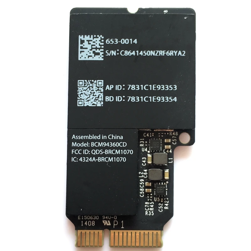 BCM94360CD для apple A1418 A1419 wifi 653-0014 WLAN+ BT Bluetooth карта