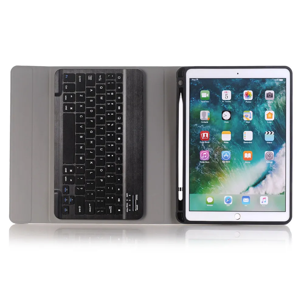 Для iPad Air 3 тонкий умный чехол-книжка из искусственной кожи чехол с Apple Pencil Holder+ Съемная Беспроводная Bluetooth клавиатура